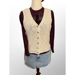 Women’s J.Crew Cotton Knit Button Front Sweater Vest Small